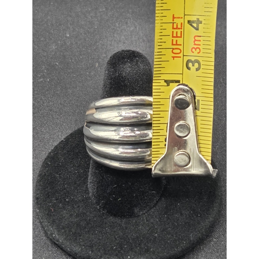 Silpada 925 Sterling Ribbed Wide Dome Ring Size 7.5 - Picture 7 of 8